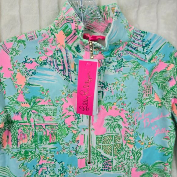 NWT LILLY PULITZER Half-Zip UPF 50+ Skipper Popover Palm Beach Size XXS - Picture 2 of 16